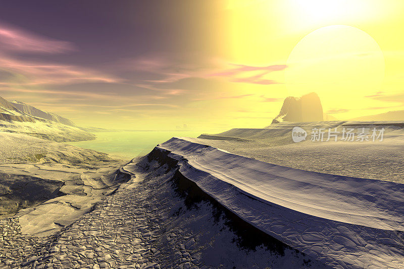 Fantasy alien planet. 3D illustration